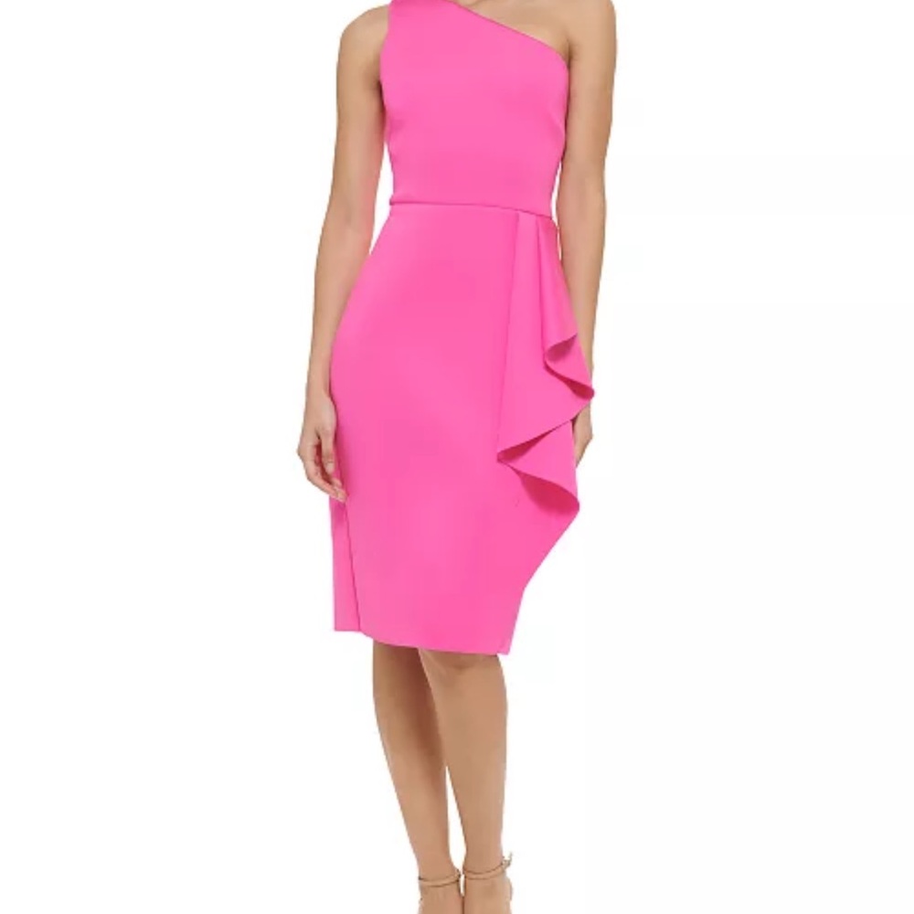 Elegant Eliza J’s Pink One-Shoulder Dress